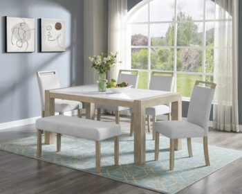 D4018-6PC Naturel finish wood 7PC Dining Set By McFerran
