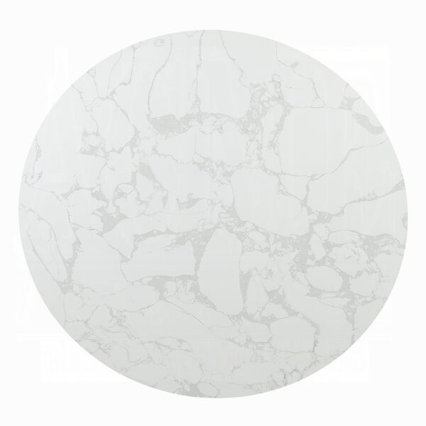 Clayten Round Dining Table with White Marble Top