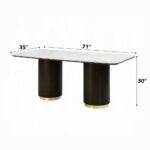 Clayten Dining Table with White Marble Top Dimensions