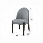 Clayten Side Chair in Gray Fabric Set of 2 By ACME - Image 5