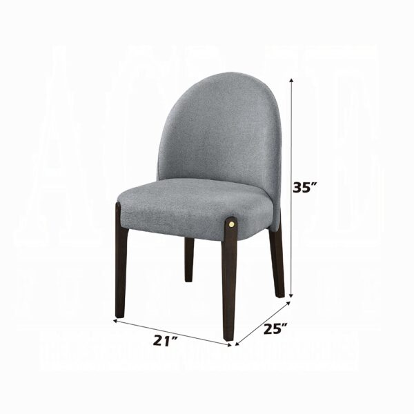 Clayten Side Chair in Gray Fabric Set of 2 By ACME - Image 5