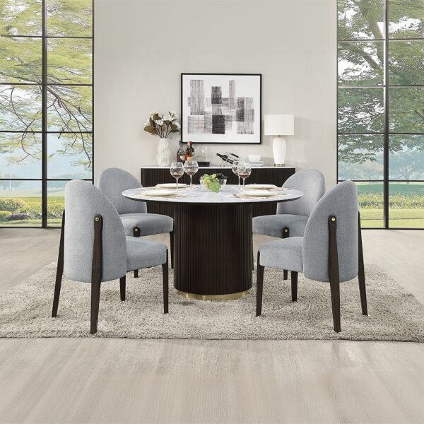 Clayten Side Chair in Gray Fabric Set of 2 By ACME - Image 7