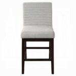 Edwyn Espresso Counter Height Chair in Gray Linen DN03256 By ACME - Image 2