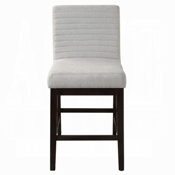 Edwyn Espresso Counter Height Chair in Gray Linen DN03256 By ACME - Image 2
