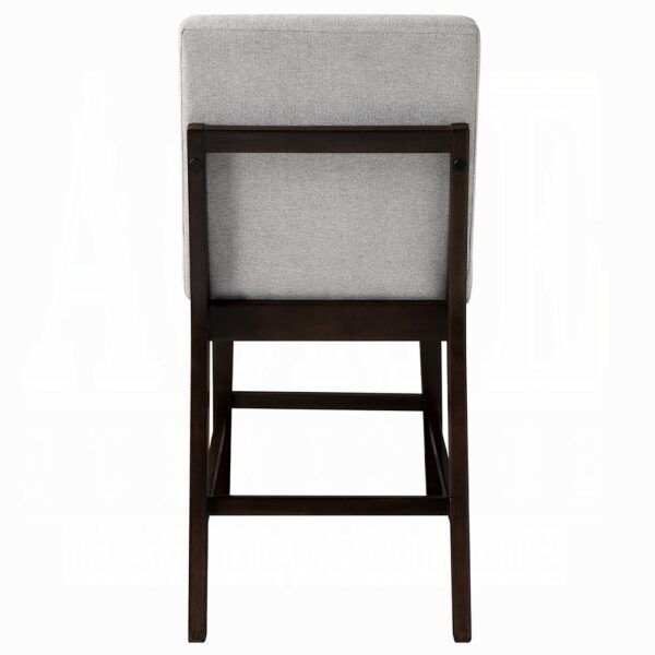 Edwyn Espresso Counter Height Chair in Gray Linen DN03256 By ACME - Image 3