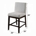 Edwyn Espresso Counter Height Chair in Gray Linen DN03256 By ACME - Image 4