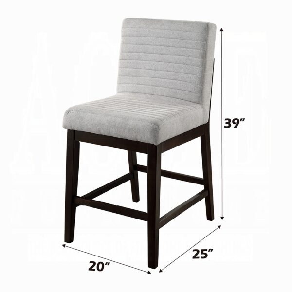 Edwyn Espresso Counter Height Chair in Gray Linen DN03256 By ACME - Image 4