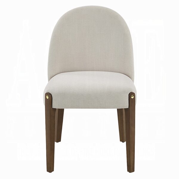 Gamarya Side Chair in White Fabric Set of 2 By ACME - Image 2