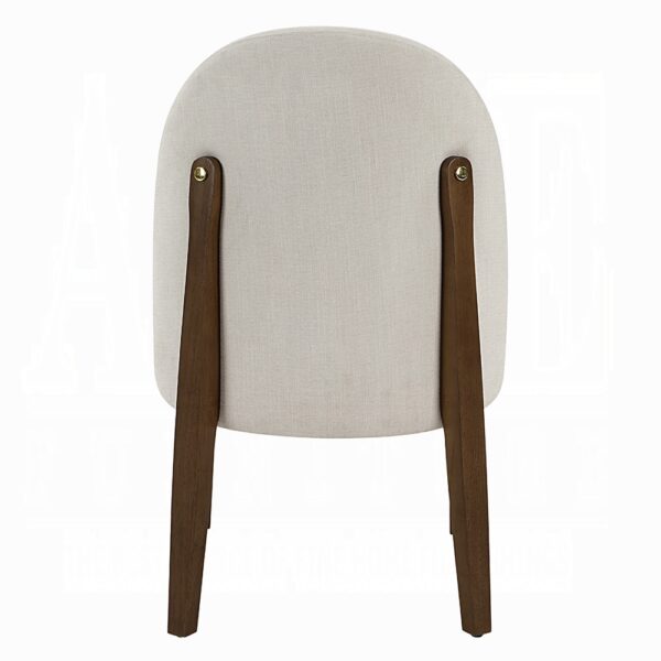 Gamarya Side Chair in White Fabric Set of 2 By ACME - Image 3