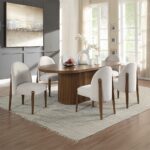 Gamarya Oval Dining Table in Oak Finish DN02855 By ACME - Image 5