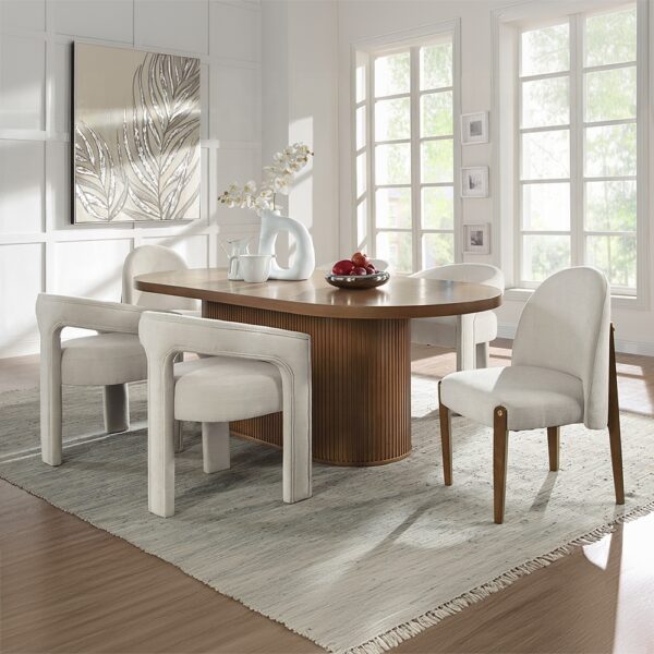 Gamarya Oval Dining Table in Oak Finish DN02855 By ACME - Image 4