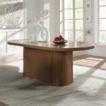 Gamarya Oval Dining Table in Oak Finish