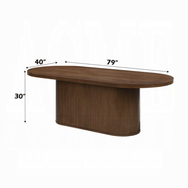 Gamarya Oval Dining Table in Oak Finish Dimensions