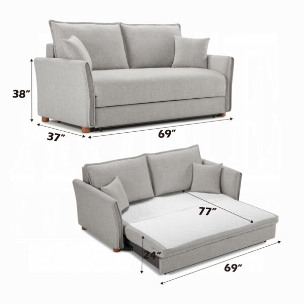 Oran Sofa with Sleeper in Gray Chenille LV03800 By ACME - Image 8