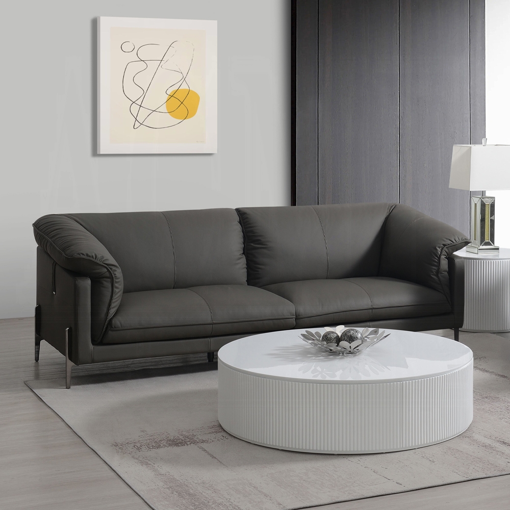Tadi Sofa In Black Leather Lv04510 By Acme | Mobilia Cleopatra 3 Tadi Sofa in Black Leather LV04510 By ACME - Image 1