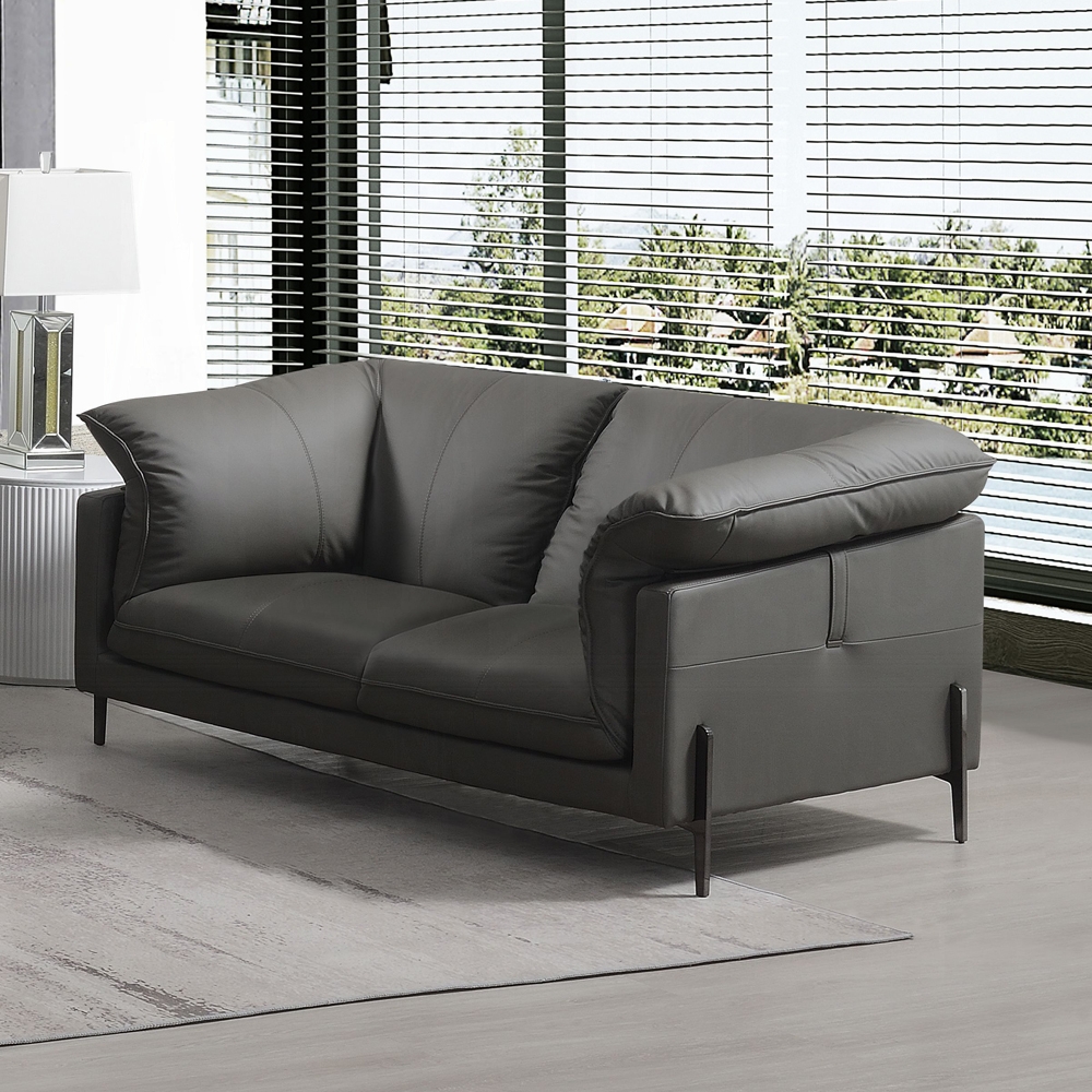 Tadi Loveseat In Black Leather Lv04511 By Acme | Mobilia Cleopatra 3 Tadi Loveseat in Black Leather LV04511 By ACME - Image 1