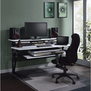 Saida Rectangular Music Desk in White Finish OF02748 By ACME