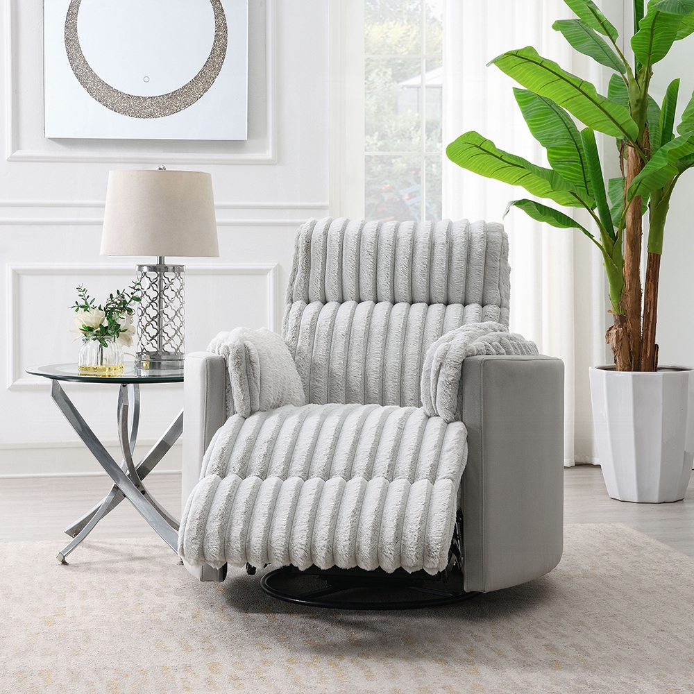 Emee Glider Recliner With Swivel In Gray Corduroy Lv04640 By Acme | Mobilia Cleopatra 3 Emee Glider Recliner With Swivel in Gray Corduroy LV04640 By ACME - Image 1