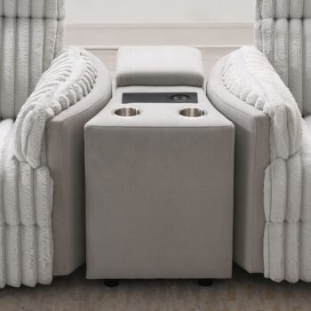 Emee Gray Corduroy Console with USB LV04641A By ACME
