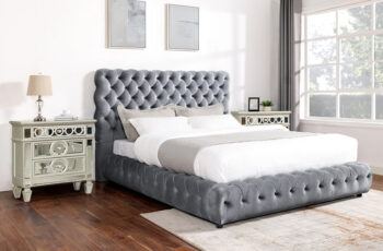 B5114-Q/EK Tufted Grey Modern Beds by McFerran