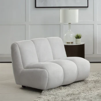Manilla Ivory White Linen Living Chair By ACME