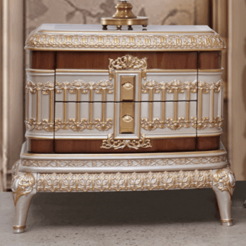 Traditional White Nightstand HD-9021