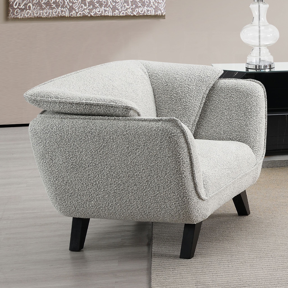 Nayeli Chair In Light Gray Boucle Lv04202 By Acme | Mobilia Cleopatra 3 Nayeli Chair in Light Gray Boucle LV04202 By ACME - Image 1