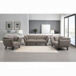 Nayeli Loveseat in Brown Linen By ACME - Image 3