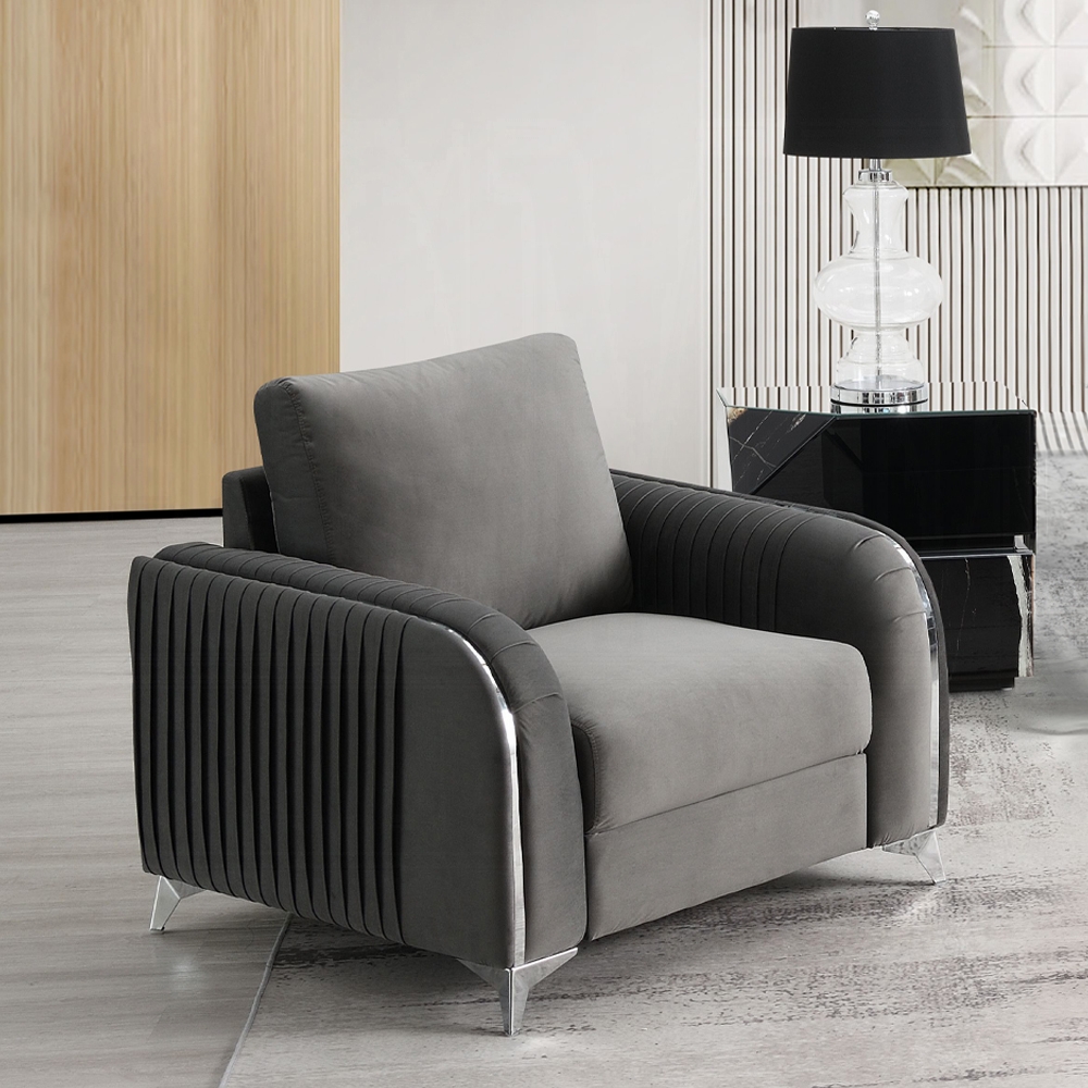 Wenona Gray Velvet Chair Lv01712 By Acme | Mobilia Cleopatra 3 Wenona Gray Velvet Chair LV01712 By ACME - Image 1