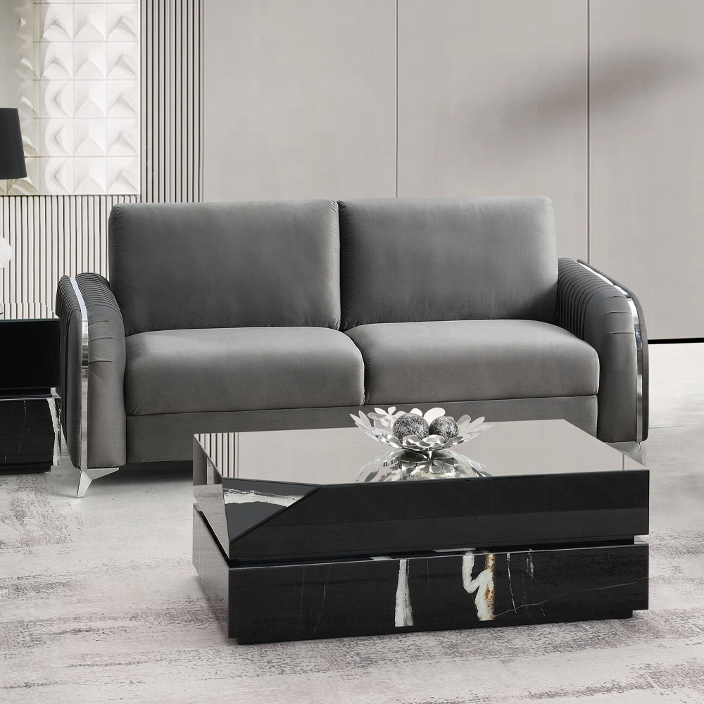 Wenona Gray Velvet Sofa Lv01710 By Acme | Mobilia Cleopatra 3 Wenona Gray Velvet Sofa LV01710 By ACME - Image 1