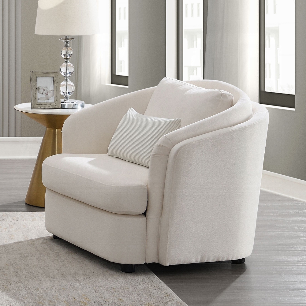 Mariko Chair With Pillow In Beige Linen Lv02772 By Acme | Mobilia Cleopatra 3 Mariko Chair with Pillow in Beige Linen LV02772 By ACME - Image 1