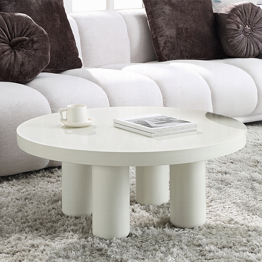 Sanat Coffee Table In White Finish Lv04235 By Acme | Mobilia Cleopatra 3 Sanat Coffee Table in White Finish LV04235 By ACME - Image 1