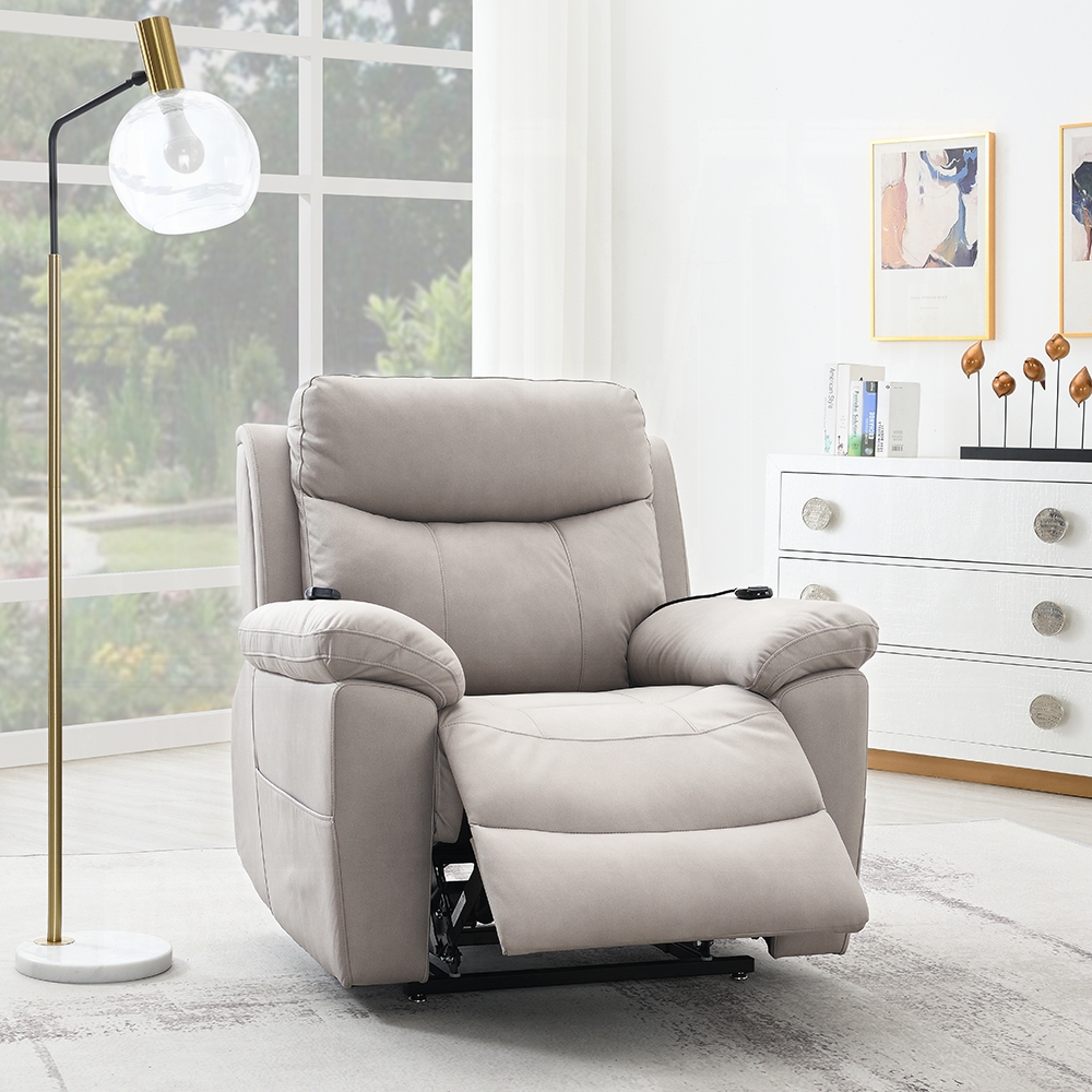 Chriki Power Recliner With Lift & Heating & Massage In Gray Chenille Lv04272 By Acme | Mobilia Cleopatra 3 Chriki Power Recliner with Lift & Heating & Massage in Gray Chenille LV04272 By ACME - Image 1