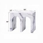 Fritzy Engineered Stone End Table in White Marble LV03126 By ACME - Image 2