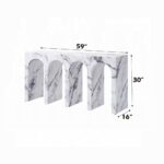 Fritzy Engineered Stone Console Table in White Marble AC03129 By ACME - Image 3