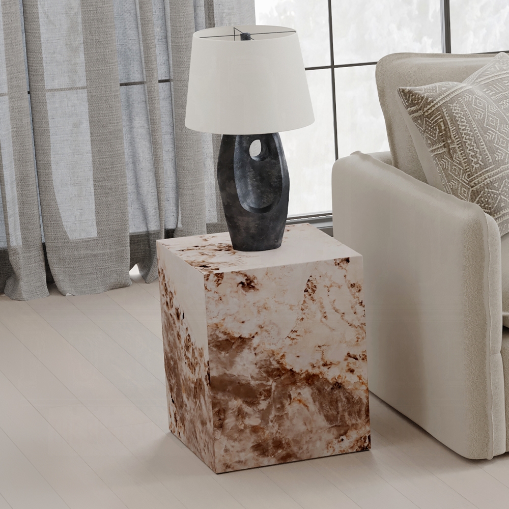 Fultan Engineered Stone End Table Lv03936 By Acme | Mobilia Cleopatra 3 Fultan Engineered Stone End Table LV03936 By ACME - Image 1
