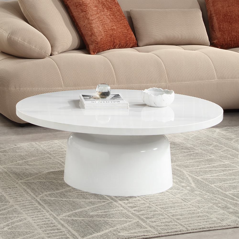Zaid Coffee Table In White Marble Lv04225 By Acme | Mobilia Cleopatra 3 Zaid Coffee Table in White Marble LV04225 By ACME - Image 1