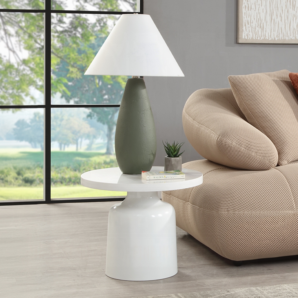 Zaid End Table In White Marble Lv04226 By Acme | Mobilia Cleopatra 3 Zaid End Table in White Marble LV04226 By ACME - Image 1