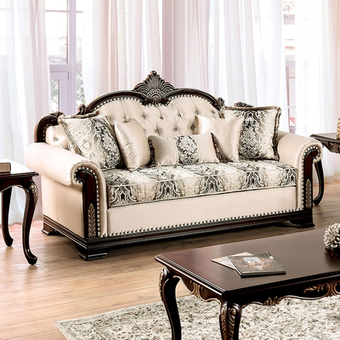 Yucatan Beige Sofa Fm65004Bg-Sf-Pk By Furniture Of America | Mobilia Cleopatra 3 Yucatan Beige Sofa FM65004BG-SF-PK By Furniture Of America - Image 1