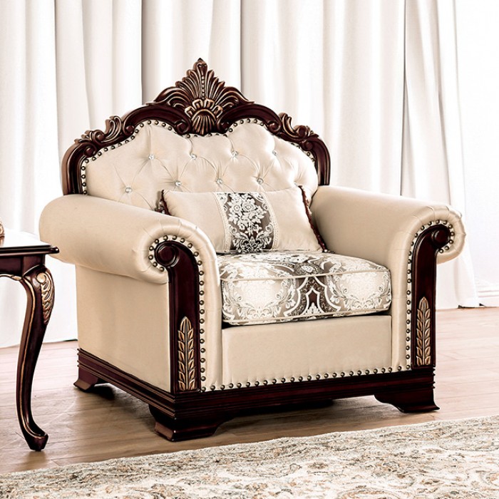 Yucatan Beige Chair Fm65004Bg-Ch-Pk By Furniture Of America | Mobilia Cleopatra 3 Yucatan Beige Chair FM65004BG-CH-PK By Furniture Of America - Image 1