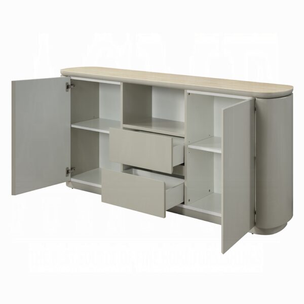 Ingram Light Gray Server with Ceramic Top DN03108 By ACME - Image 2