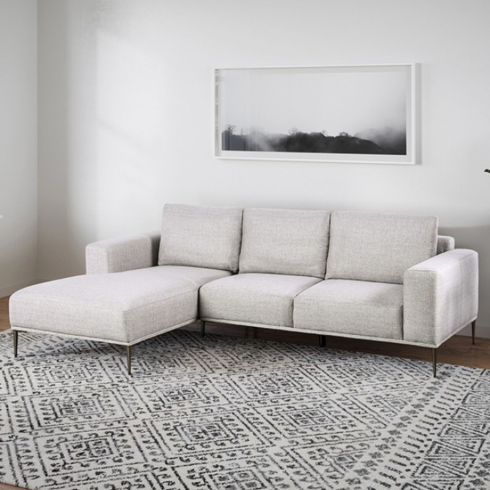 Forde Gray Sectional, Left Chaise Fm63009Gy-Sect-L By Furniture Of America | Mobilia Cleopatra 3 Forde Gray Sectional, Left Chaise FM63009GY-SECT-L By Furniture Of America - Image 1