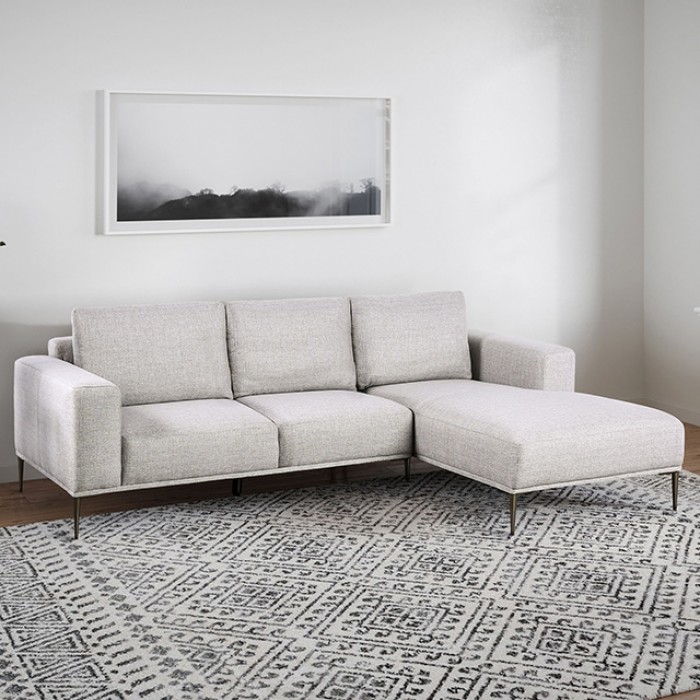 Forde Gray Sectional, Right Chaise Fm63009Gy-Sect-R By Furniture Of America | Mobilia Cleopatra 3 Forde Gray Sectional, Right Chaise FM63009GY-SECT-R By Furniture Of America - Image 1