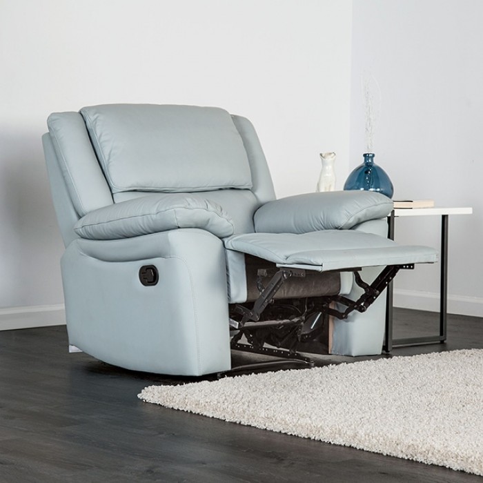 Glarus Powder Blue Recliner Chair Fm69003Bl-Ch-M By Furniture Of America | Mobilia Cleopatra 3 Glarus Powder Blue Recliner Chair FM69003BL-CH-M By Furniture Of America - Image 1