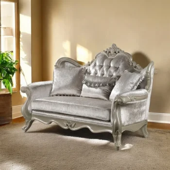 Libertee Beige Fabric Loveseat with 3 Pillows By ACME