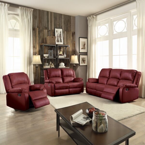 Zuriel Motion Red Rocker Recliner LV52152 By ACME - Image 5
