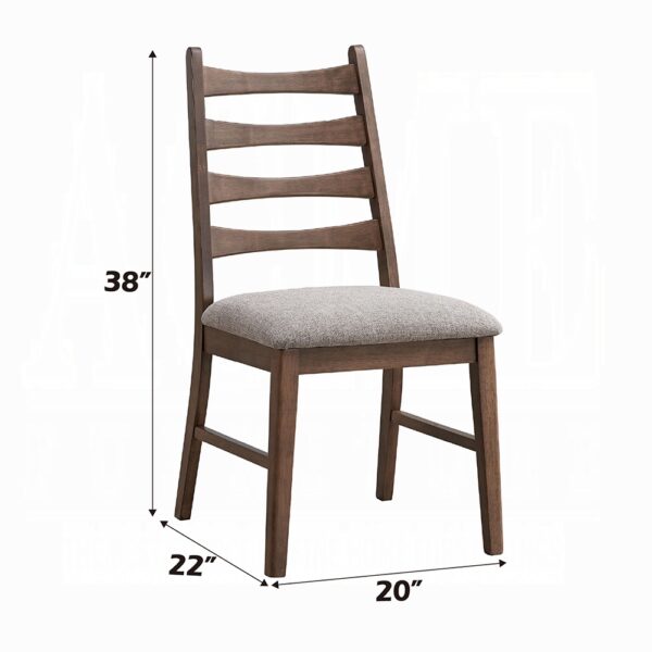 Mayah Side Chair in Gray Linen Set of 2 By ACME - Image 4