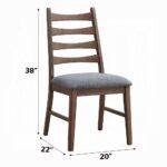Mayah Side Chair in Dark Gray Linen Set of 2 By ACME - Image 4