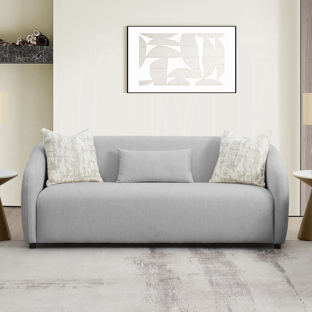 Etienne Sofa With 3 Pillows In Gray Linen Lv03590 By Acme | Mobilia Cleopatra 3 Etienne Sofa with 3 Pillows in Gray Linen LV03590 By ACME - Image 1