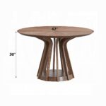Seda Round Dining Table in Walnut Finish DN04190 By ACME - Image 3